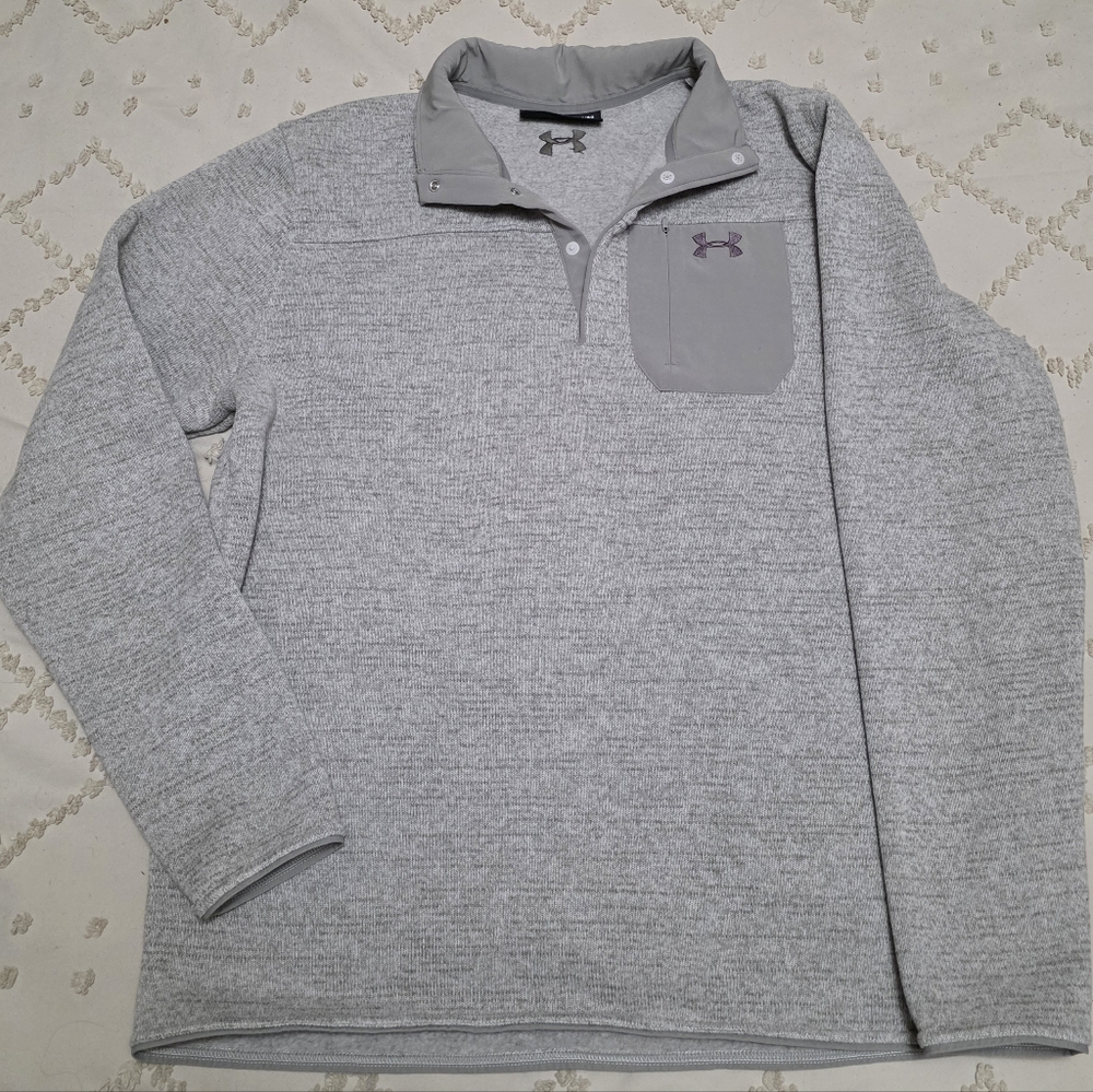 Mens XL Under Armour UA Specialist Henley 2.0 Long Sleeve Fleece Lined